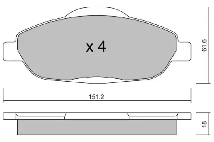 BPPE-1001 AISIN Комплект тормозных колодок, дисковый тормоз